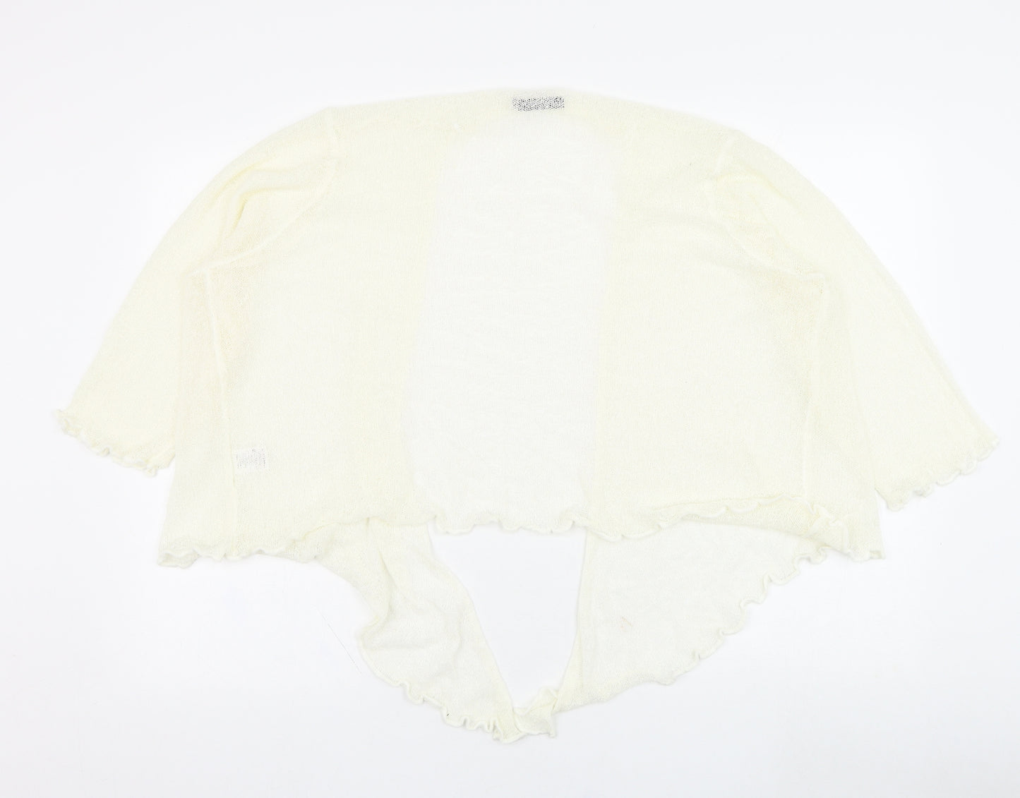 Bonmarché Womens Ivory Square Neck  Acrylic Cardigan Jumper Size XL