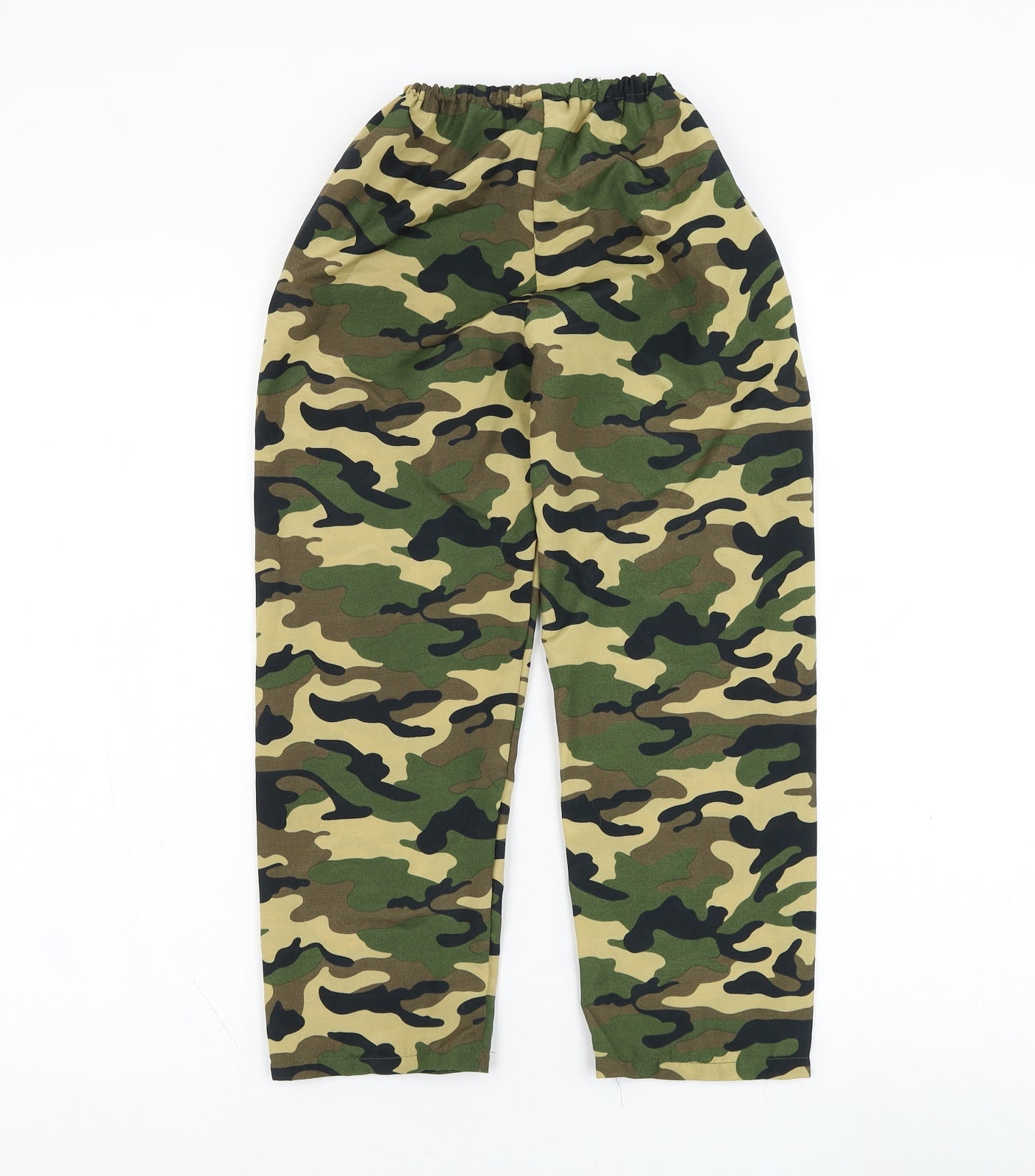Preworn Boys Green Camouflage Polyester Jogger Trousers Size S  Regular Pullover - Army, Costume, Halloween