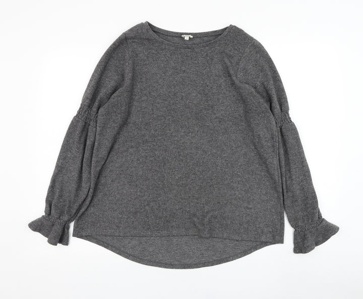 River Island Womens Grey Round Neck  Polyester Pullover Jumper Size 12