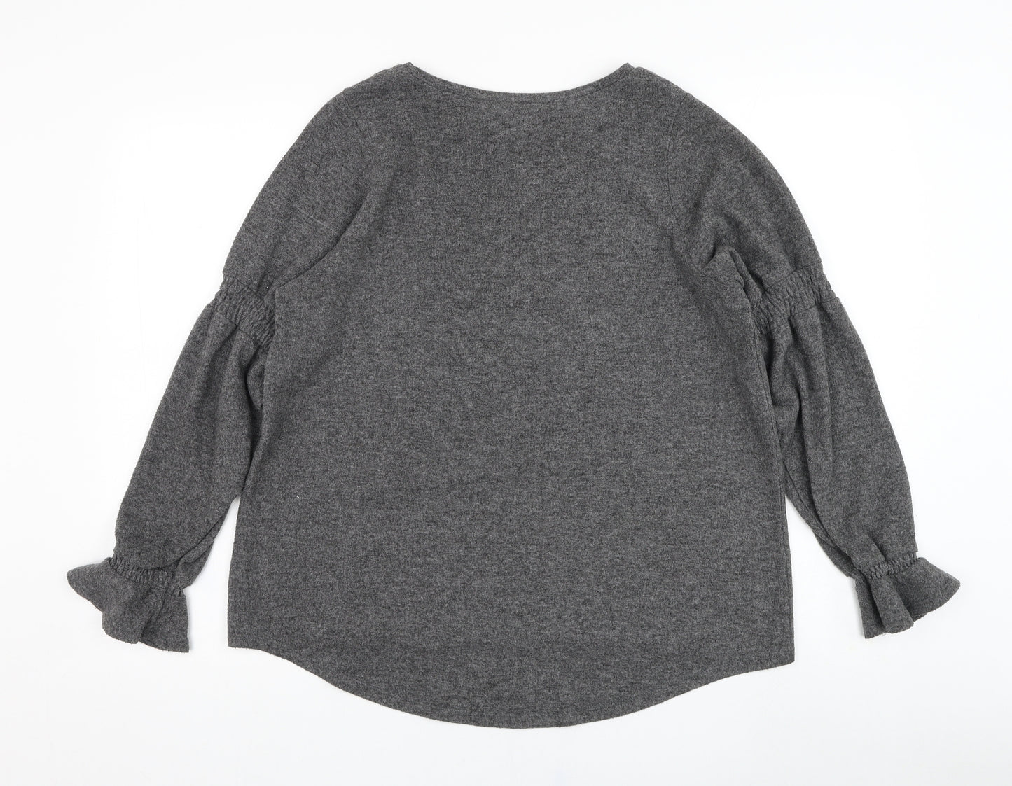 River Island Womens Grey Round Neck  Polyester Pullover Jumper Size 12