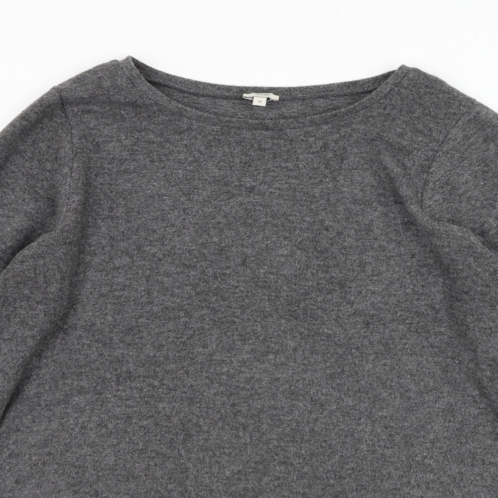 River Island Womens Grey Round Neck  Polyester Pullover Jumper Size 12