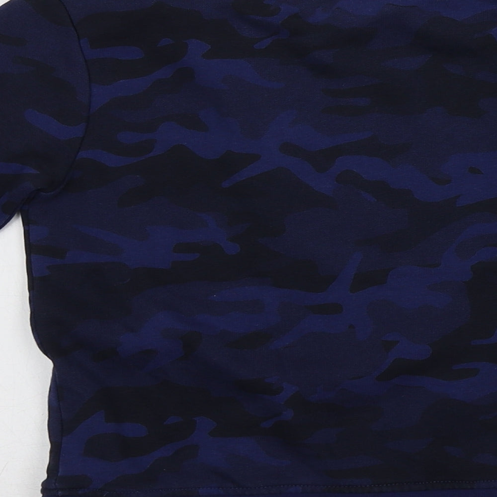 George Boys Blue Round Neck Camouflage Cotton Pullover Jumper Size 5-6 Years