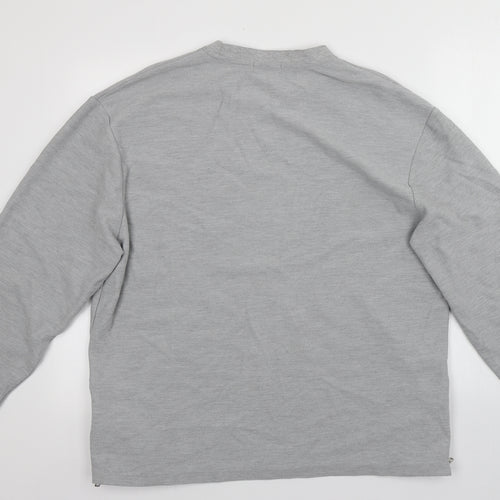 Topman Mens Grey Round Neck  Cotton Pullover Jumper Size L
