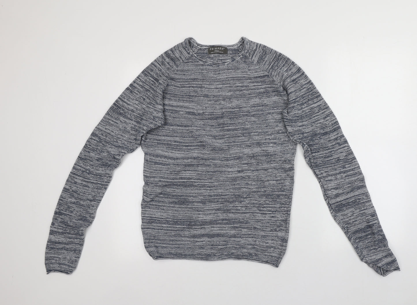 Primark Mens Blue Round Neck  Cotton Pullover Jumper Size S