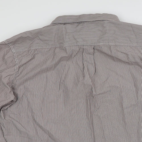 Boston Crew Mens Multicoloured Striped Cotton  Button-Up Size XL Collared