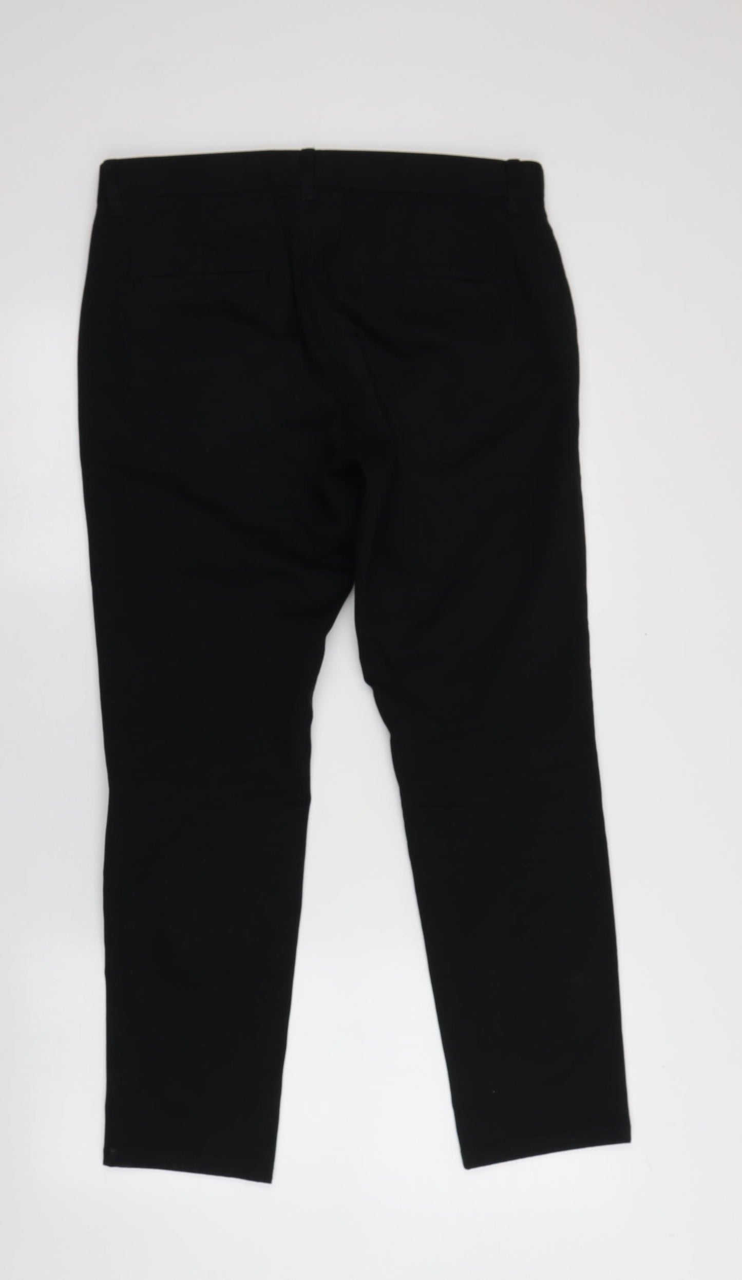 NEXT Womens Black  Cotton Chino Trousers Size 32 L29 in Slim
