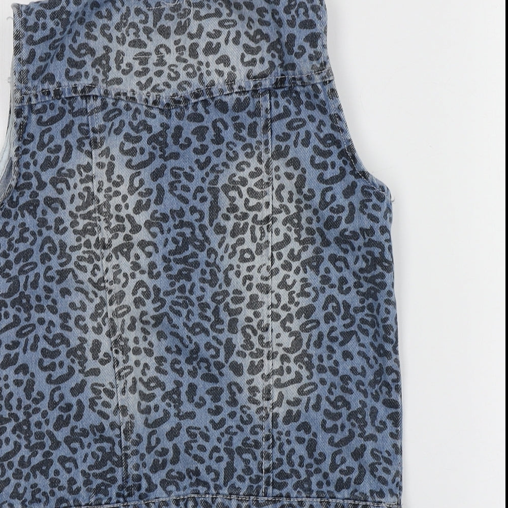 Denim & Co. Girls Blue Animal Print  Jacket  Size 6-7 Years