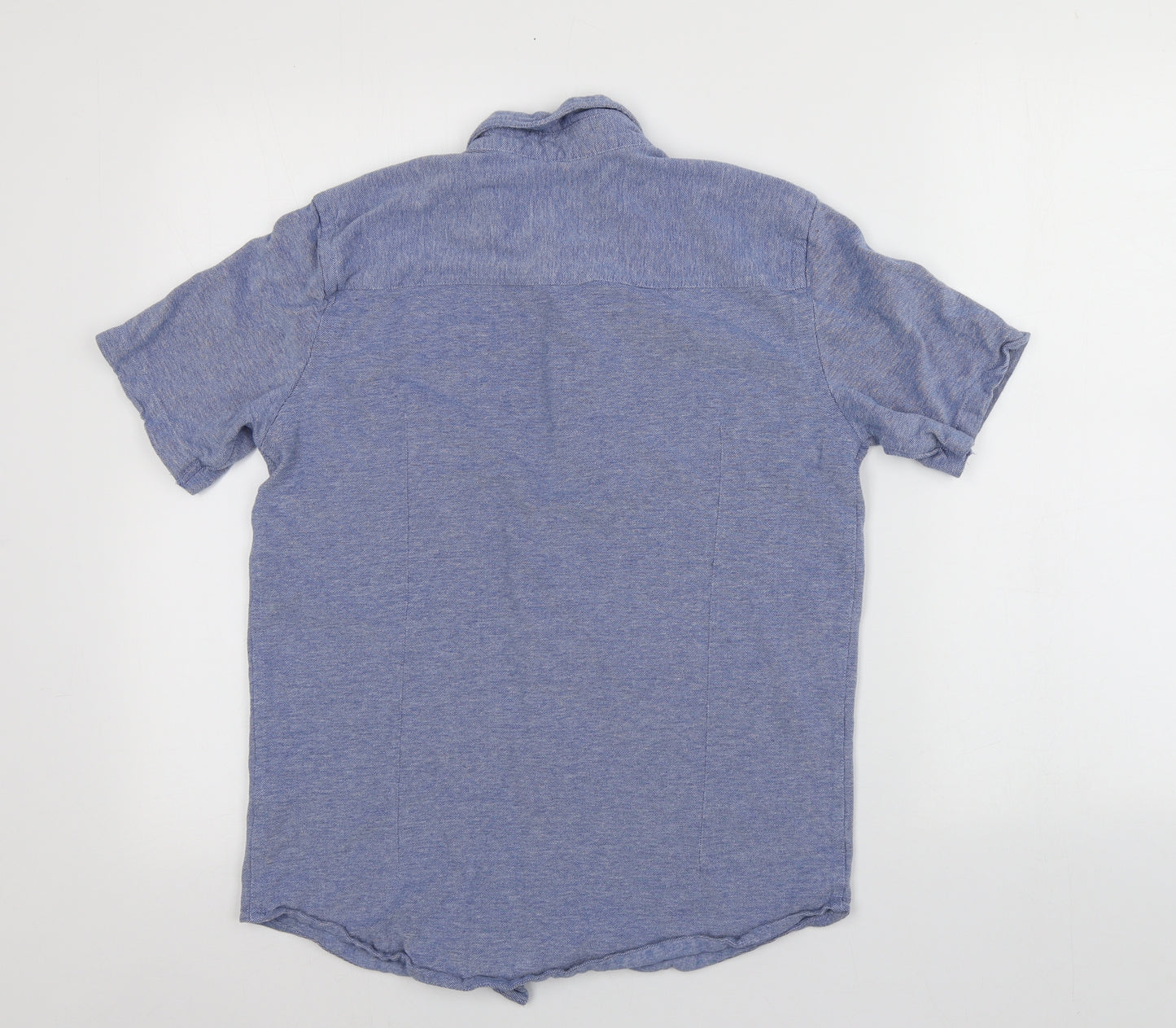Dunnes Stores Mens Blue  Cotton  Button-Up Size S Collared