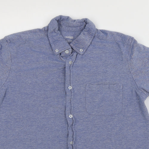 Dunnes Stores Mens Blue  Cotton  Button-Up Size S Collared