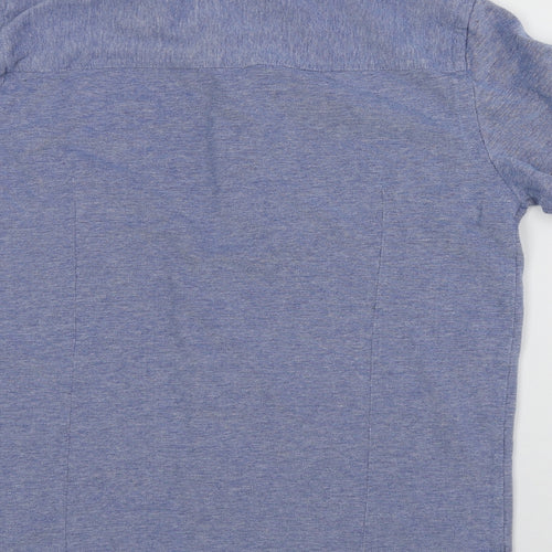 Dunnes Stores Mens Blue  Cotton  Button-Up Size S Collared