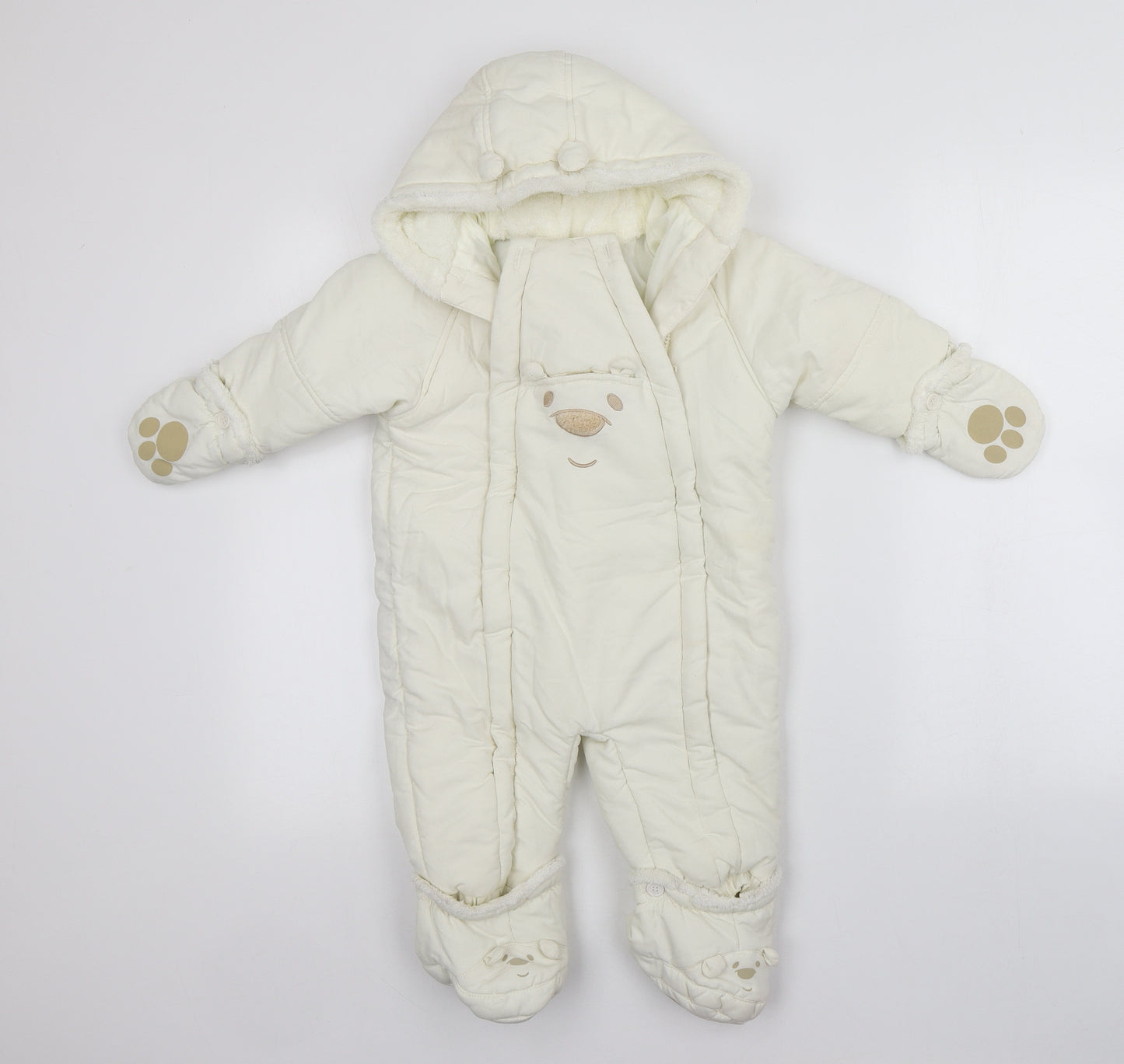 Ladybird  Ivory   Overcoat Snowsuit Size 9-12 Months