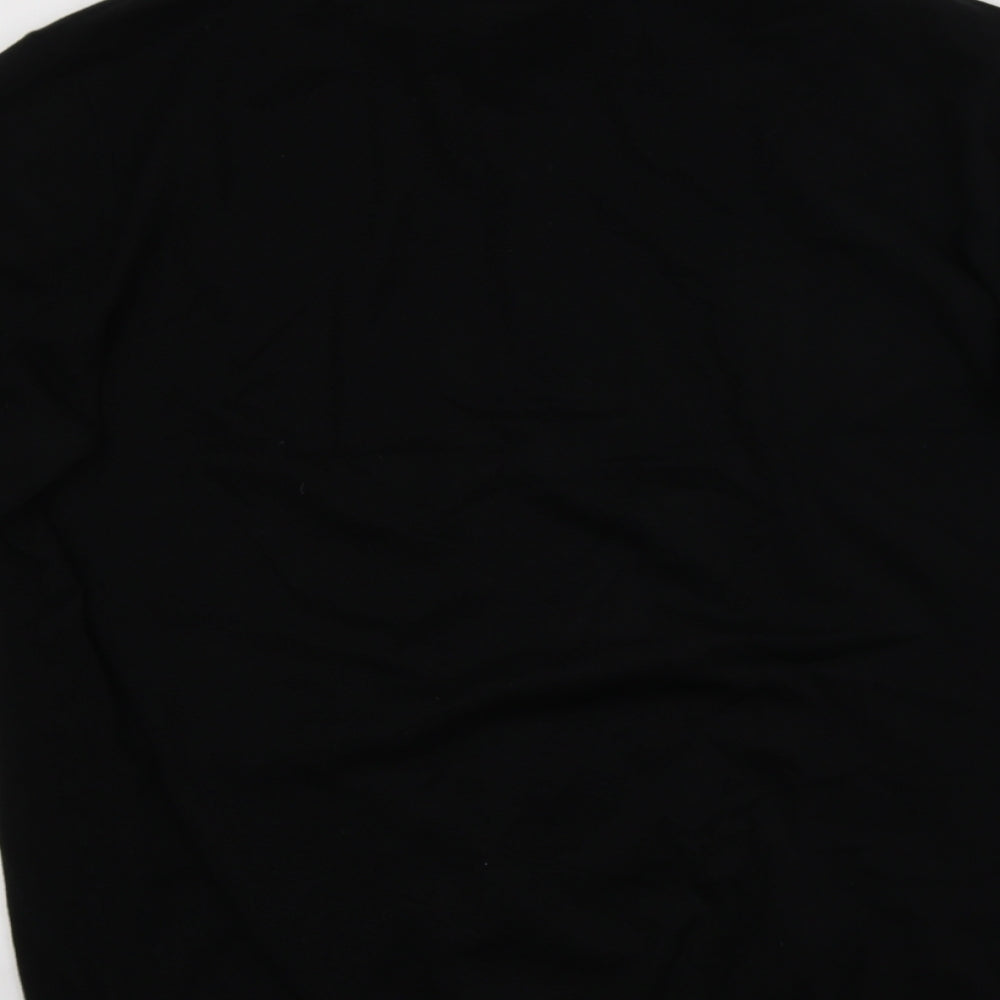 NEXT Mens Black Roll Neck  Cotton Henley Jumper Size L