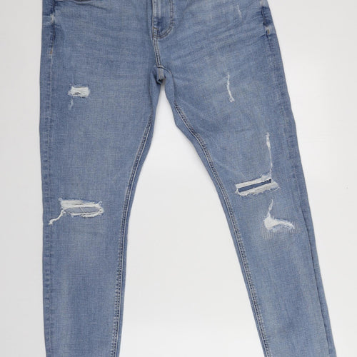 Denim & Co. Womens Blue  Cotton Skinny Jeans Size 36 in L32 in Regular
