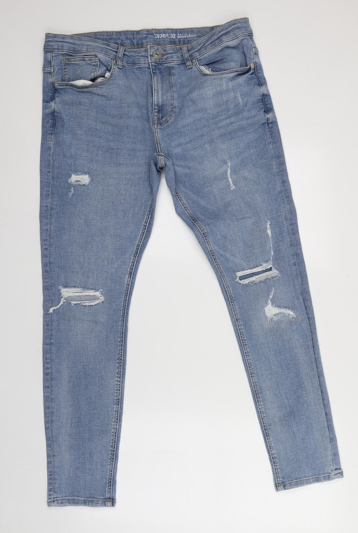 Denim & Co. Womens Blue Cotton Skinny Jeans Size 36 in L32 in Regular