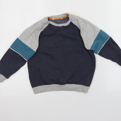 Very Girls Blue Round Neck  Cotton Pullover Jumper Size 5-6 Years