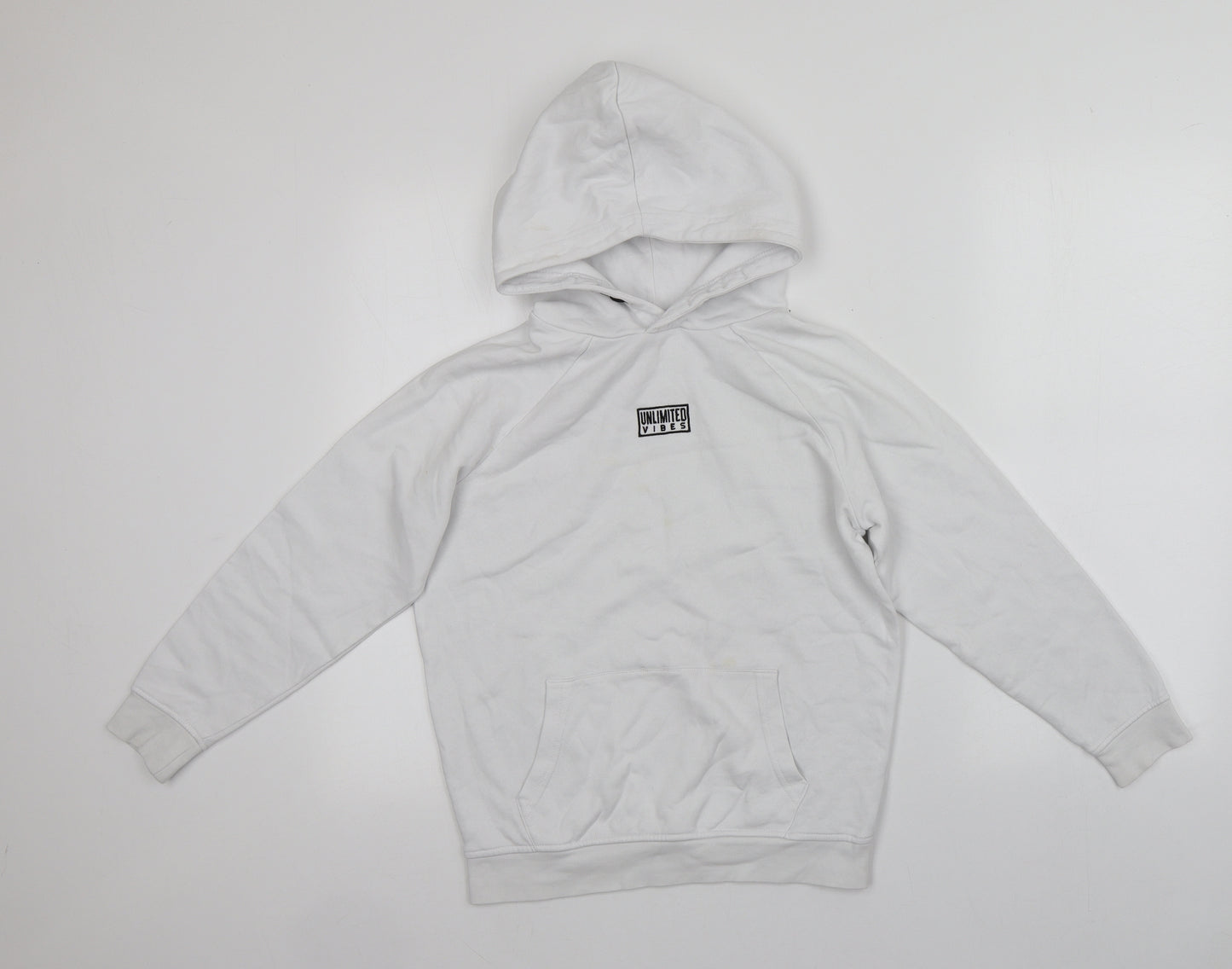 George Girls White  Cotton Pullover Hoodie Size 8-9 Years