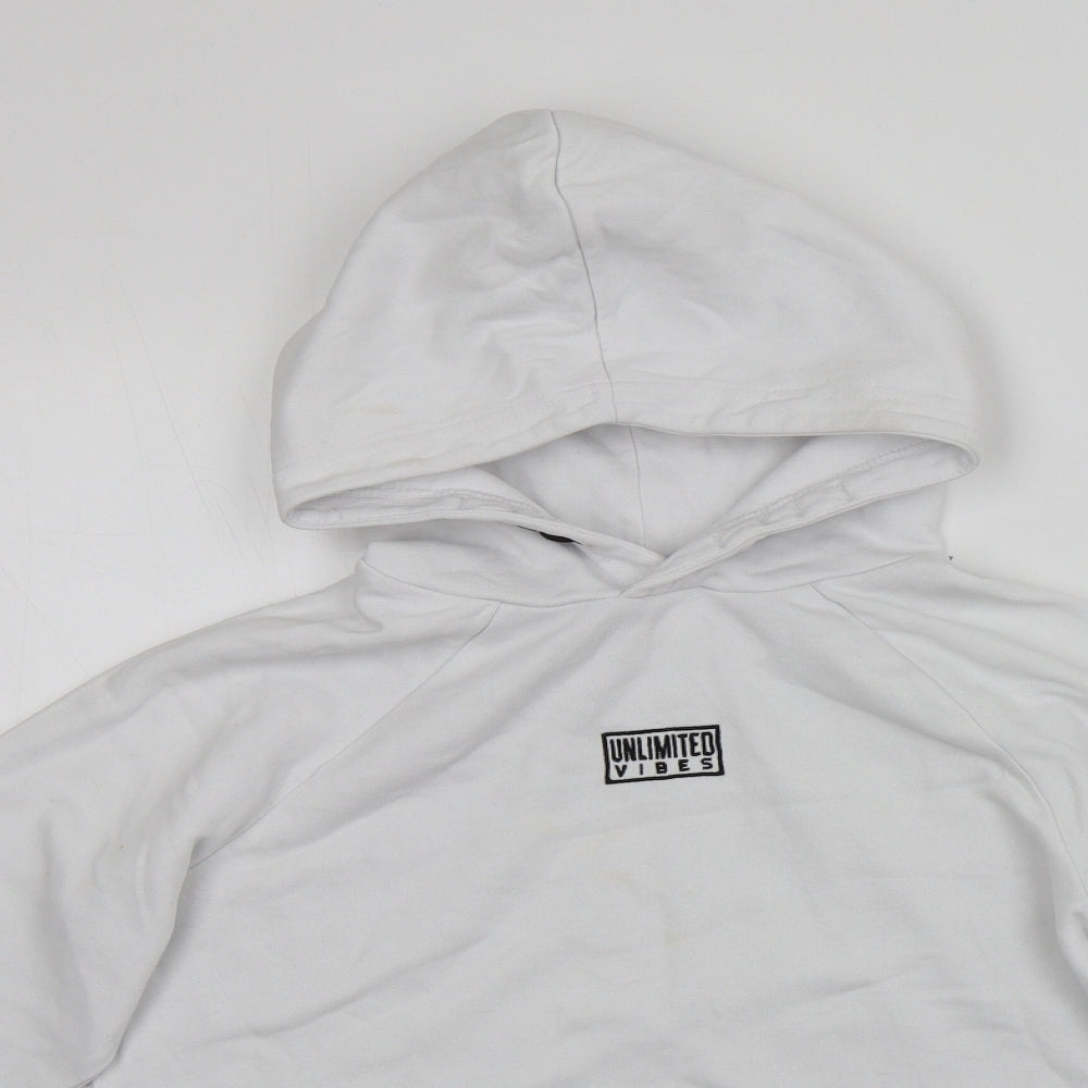 George Girls White  Cotton Pullover Hoodie Size 8-9 Years