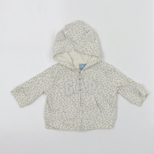 Gap Baby Multicoloured Animal Print Cotton Full Zip Jumper Size 0-3 Months