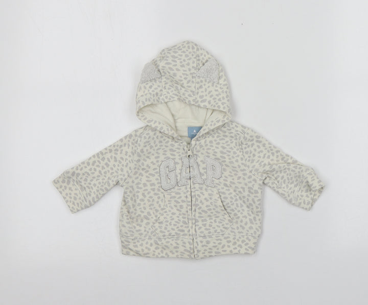 Gap Baby Multicoloured Animal Print Cotton Full Zip Jumper Size 0-3 Months