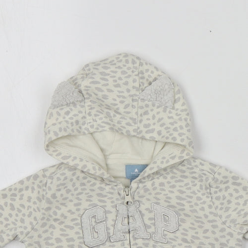 Gap Baby Multicoloured Animal Print Cotton Full Zip Jumper Size 0-3 Months