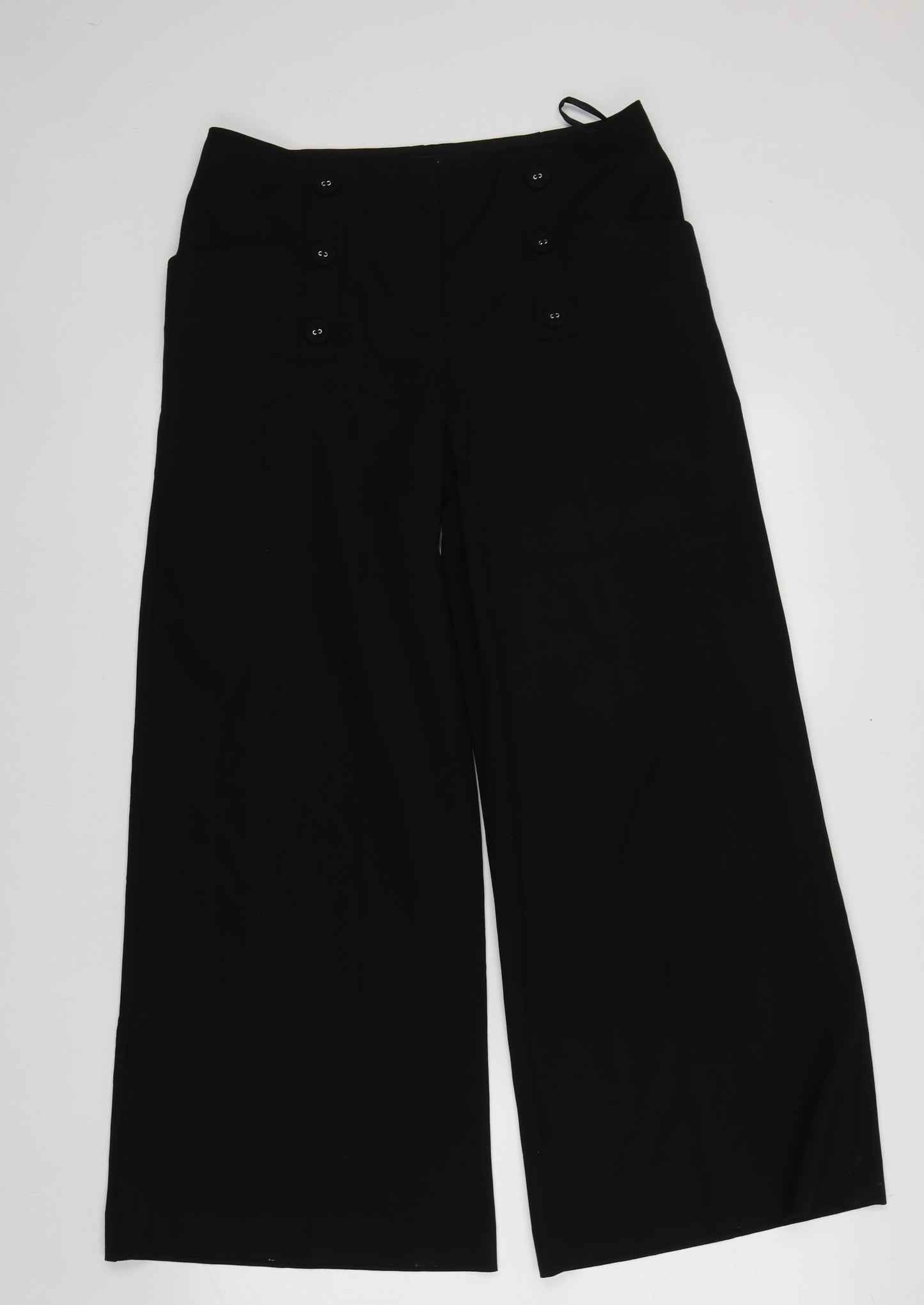 NEXT Womens Black  Polyester Trousers  Size 10 L25 in Regular
