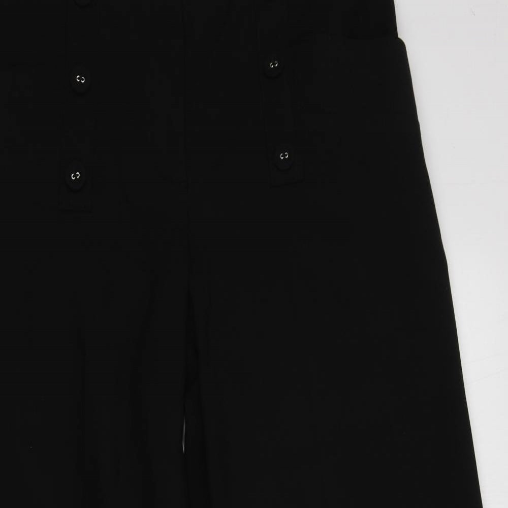 NEXT Womens Black  Polyester Trousers  Size 10 L25 in Regular