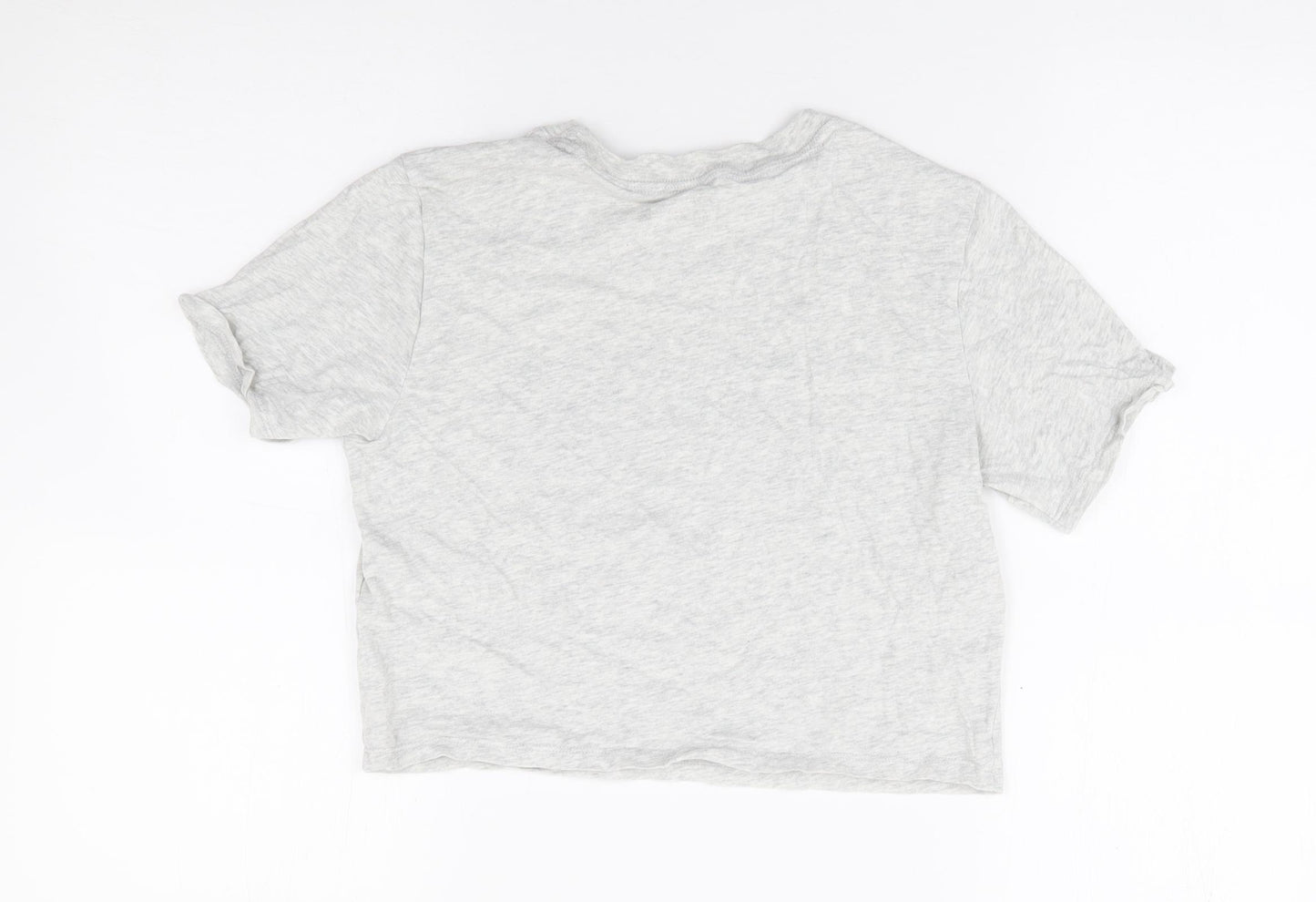Abercrombie & Fitch Womens Grey  100% Cotton Cropped T-Shirt Size 2XS Crew Neck