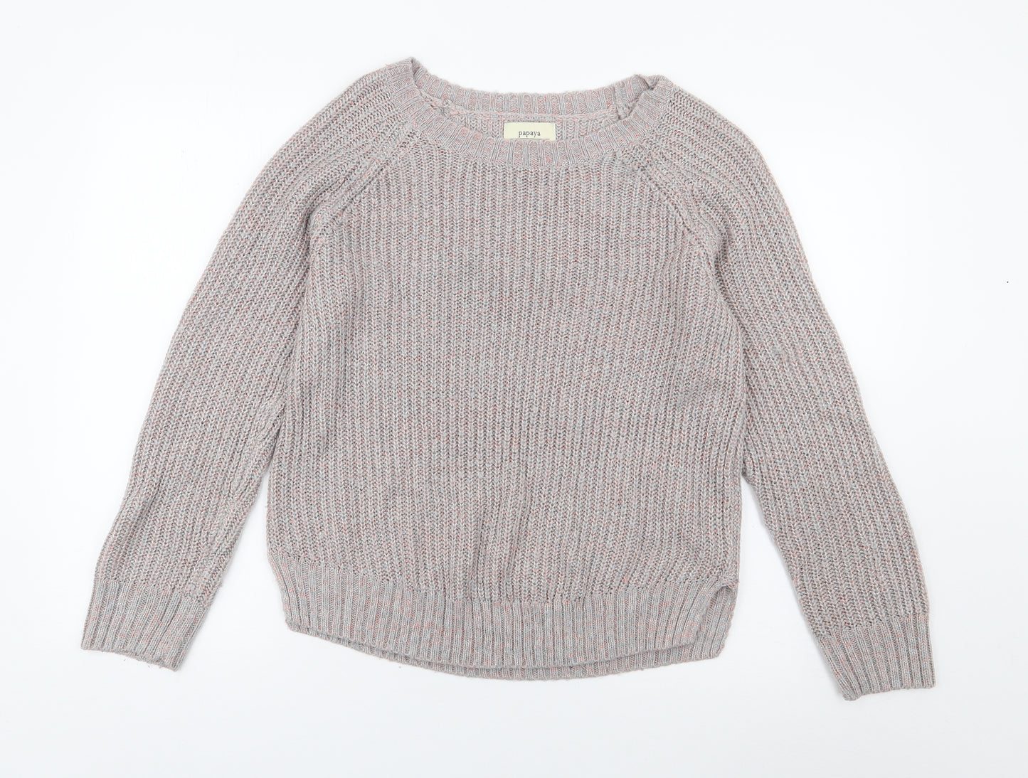 Papaya Womens Multicoloured Round Neck  Acrylic Pullover Jumper Size 10
