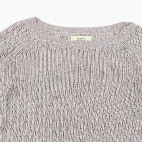 Papaya Womens Multicoloured Round Neck  Acrylic Pullover Jumper Size 10