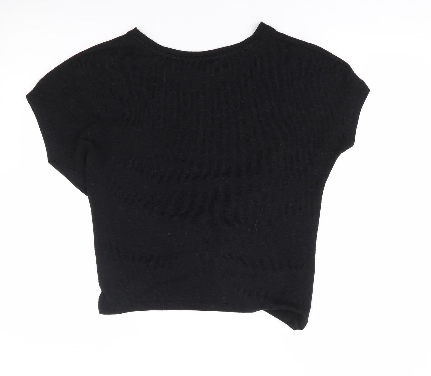 New Look Womens Black  Polyester Jersey T-Shirt Size M Crew Neck