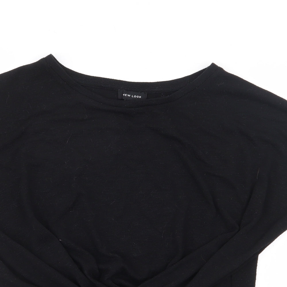 New Look Womens Black  Polyester Jersey T-Shirt Size M Crew Neck