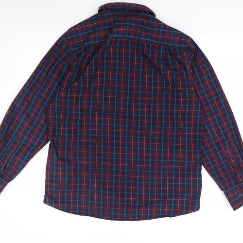 Dunnes Mens Multicoloured Plaid Cotton  Button-Up Size L Collared Button