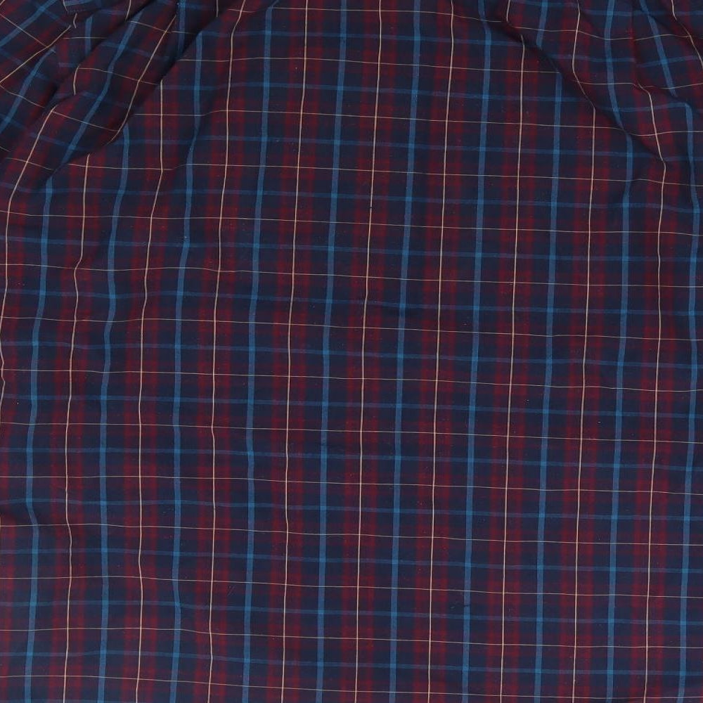 Dunnes Mens Multicoloured Plaid Cotton  Button-Up Size L Collared Button