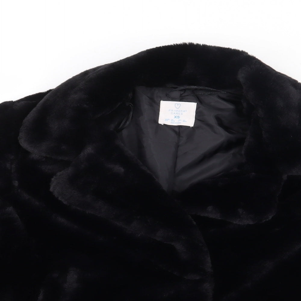 Primark Womens Black   Bomber Jacket Coat Size XS  Snap - Fur Coat
