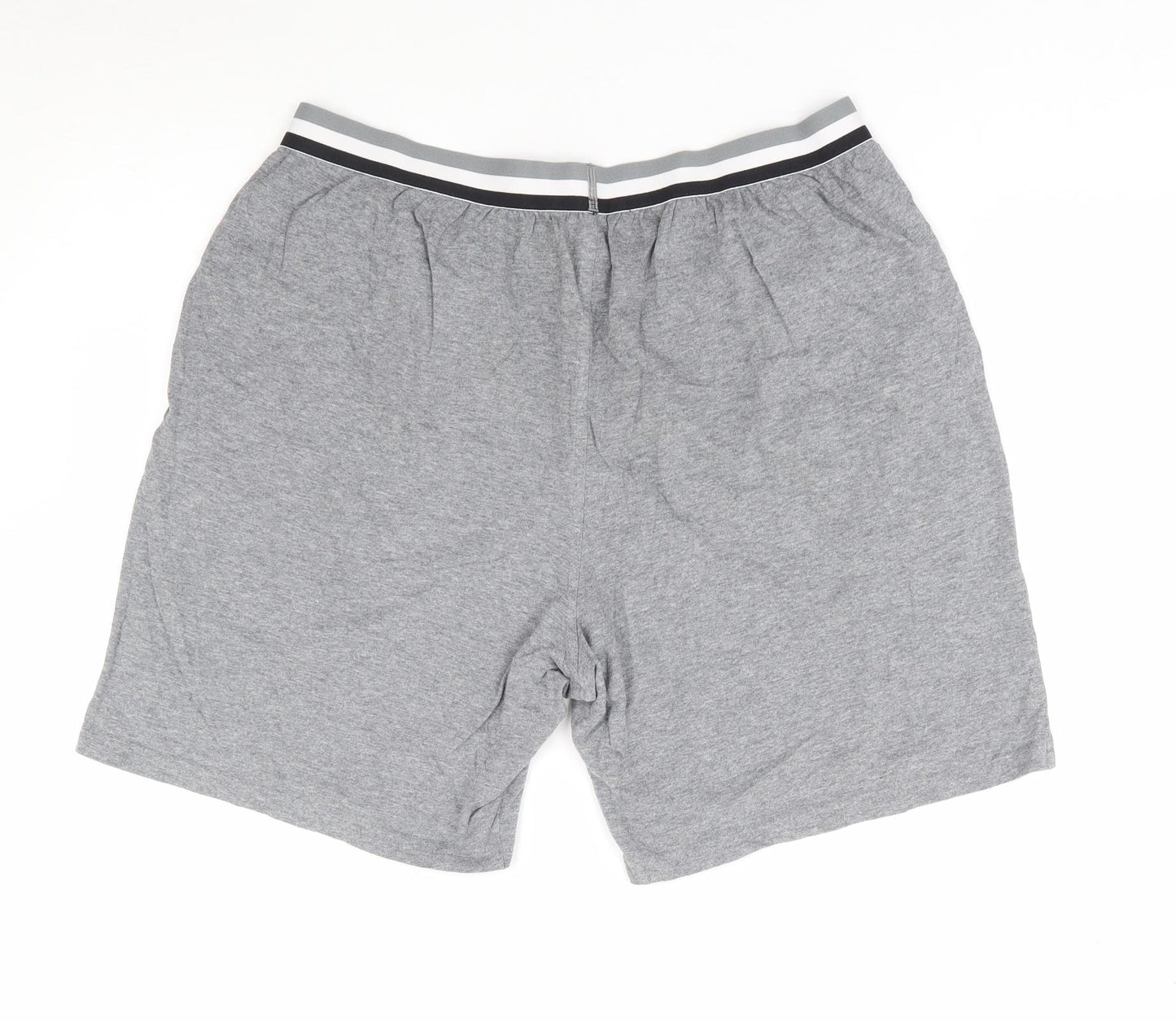 Marks and Spencer Mens Grey Solid Cotton  Lounge Pants Size L   - Shorts