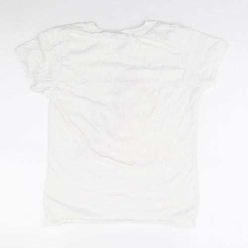 Gildan Womens Ivory  100% Cotton Jersey T-Shirt Size S Crew Neck - Olly Murs