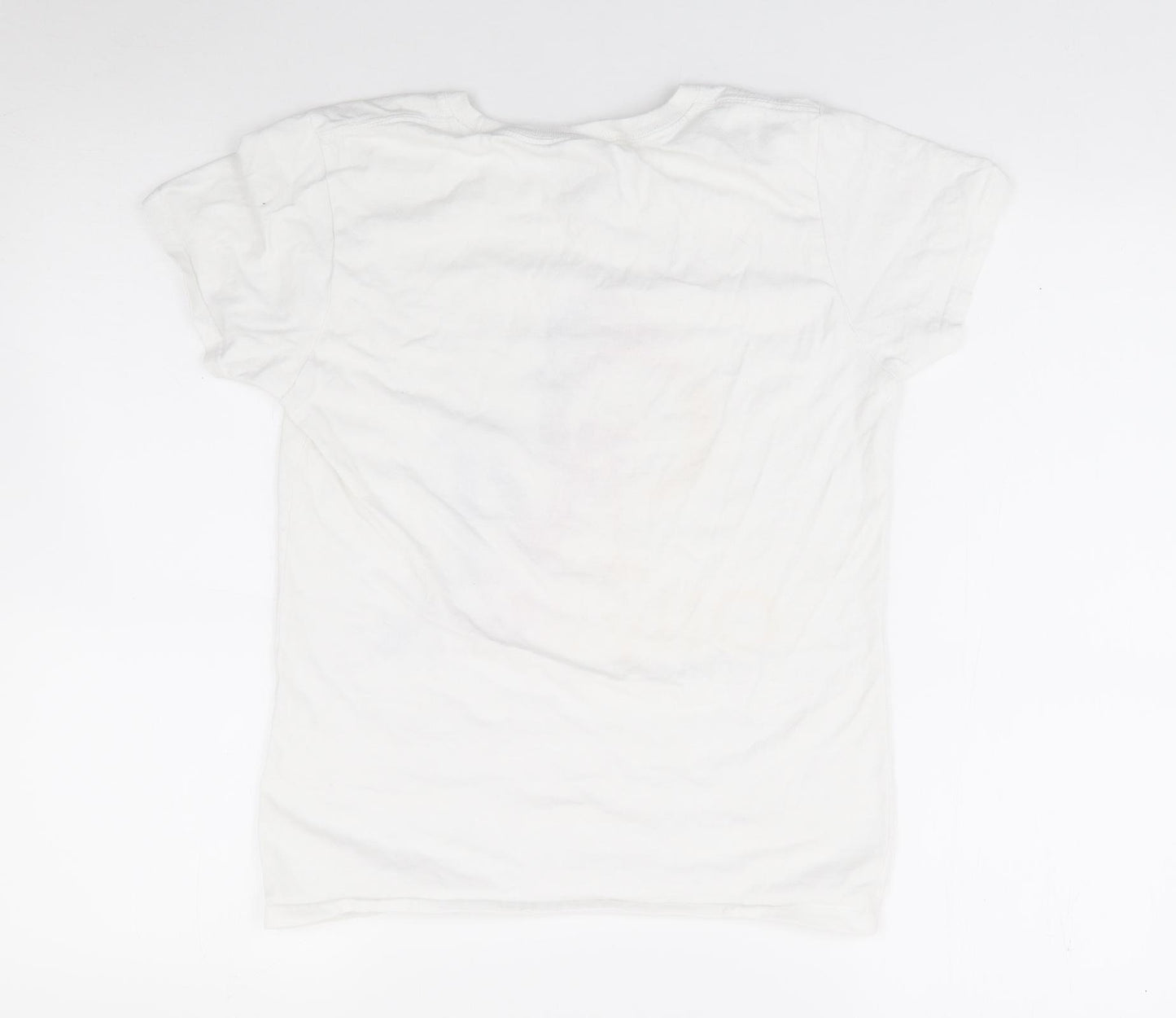 Gildan Womens Ivory  100% Cotton Jersey T-Shirt Size S Crew Neck - Olly Murs