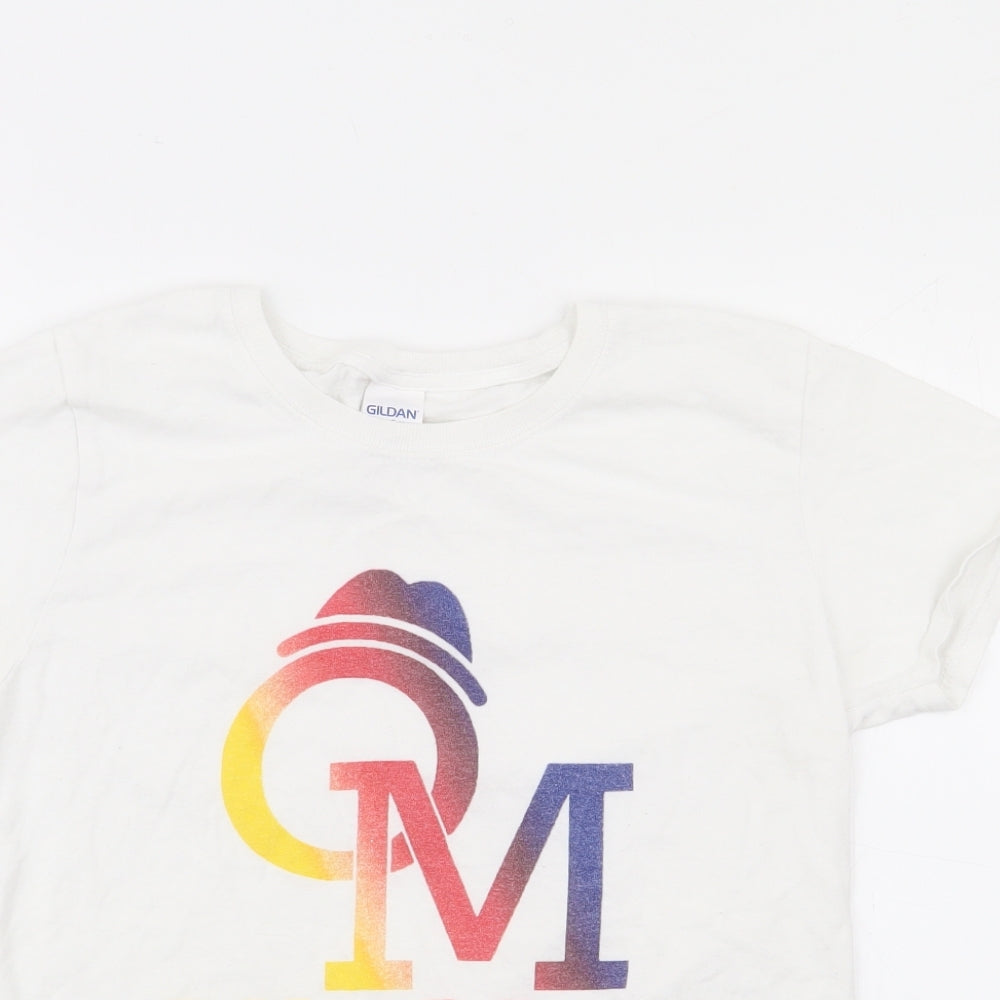Gildan Womens Ivory  100% Cotton Jersey T-Shirt Size S Crew Neck - Olly Murs