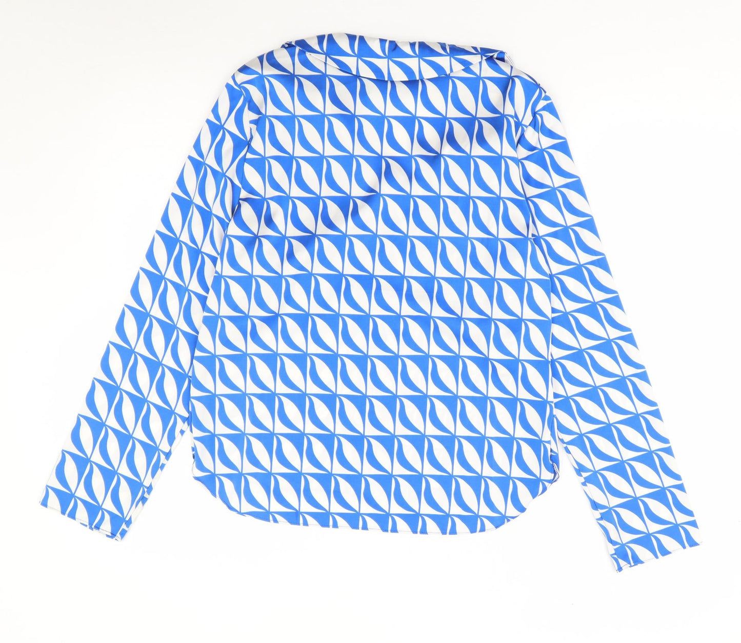 Primark Womens  Geometric Polyester Jersey Button-Up Size 12 Collared