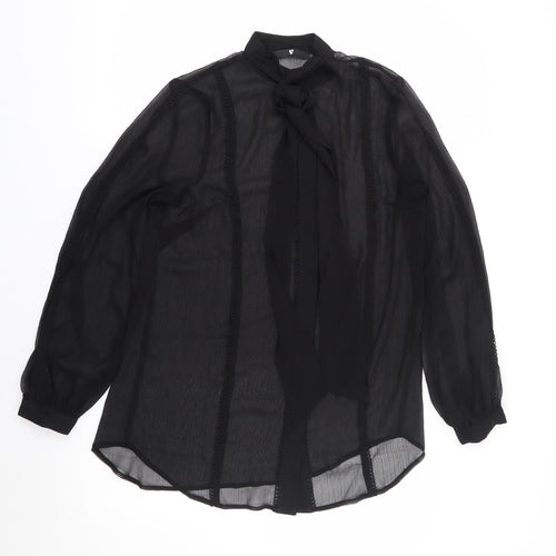 V By Very Womens Black  Polyester Jersey Button-Up Size M Halter