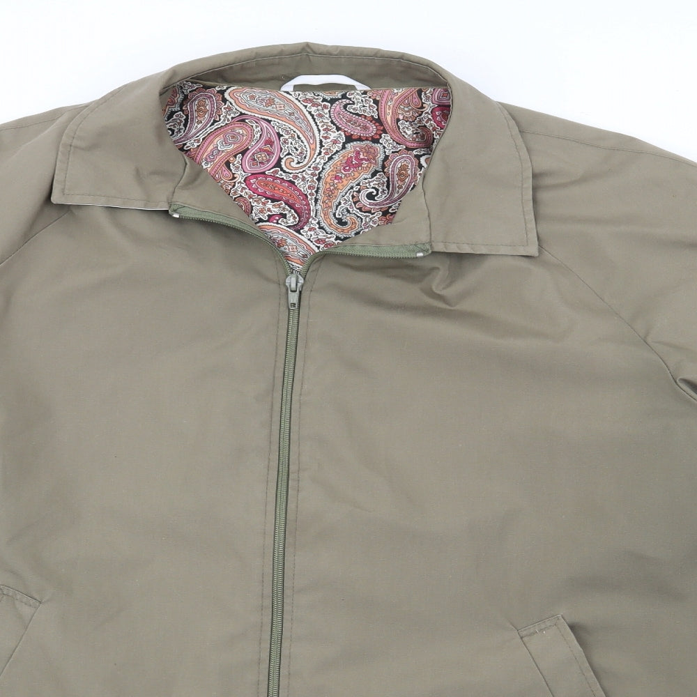 Tiklas Mens Green   Bomber Jacket Coat Size L  Zip