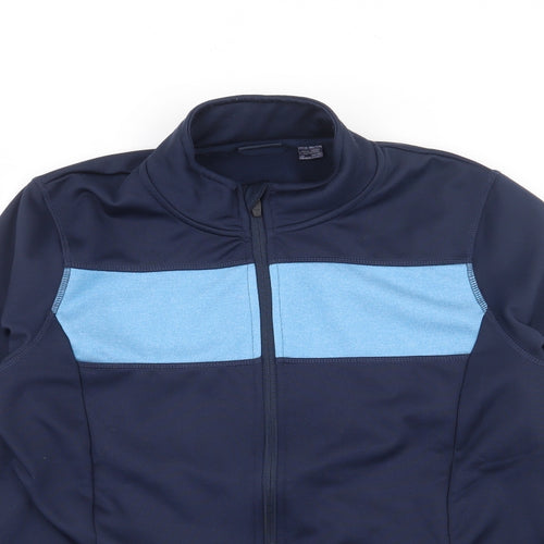 Crivit Mens Blue High Neck  Polyester Full Zip Jumper Size L