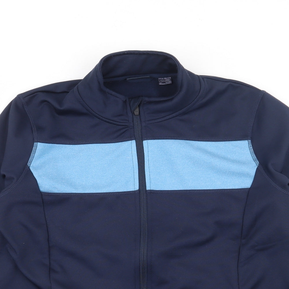 Crivit Mens Blue High Neck  Polyester Full Zip Jumper Size L