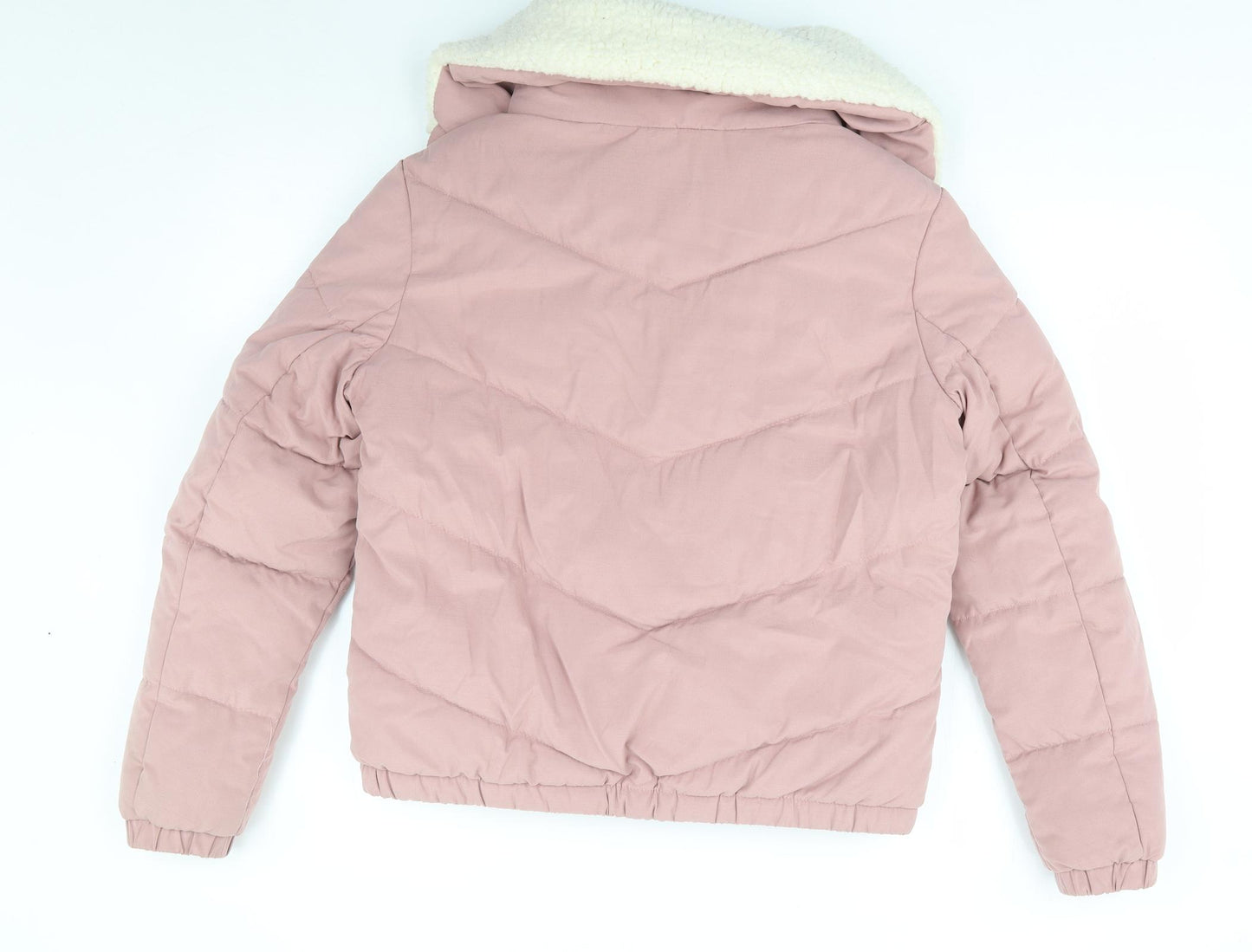 Primark Womens Pink   Bomber Jacket Coat Size 12  Zip - Fur Lined