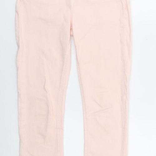 Jack Wills Womens Pink  Cotton Skinny Jeans Size 26 in L25 in Extra-Slim Zip