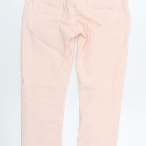 Jack Wills Womens Pink  Cotton Skinny Jeans Size 26 in L25 in Extra-Slim Zip