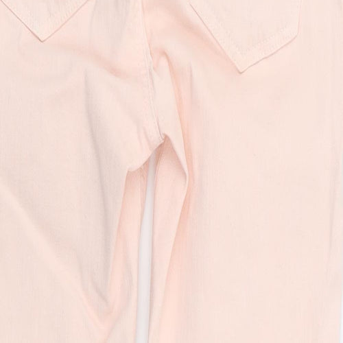 Jack Wills Womens Pink  Cotton Skinny Jeans Size 26 in L25 in Extra-Slim Zip