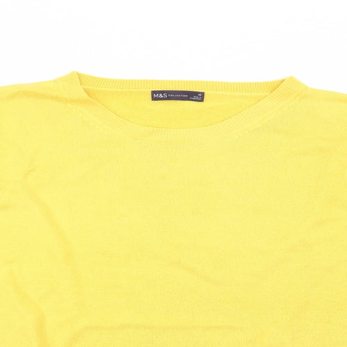 Marks and Spencer Womens Yellow Crew Neck  Acrylic Pullover Jumper Size 20