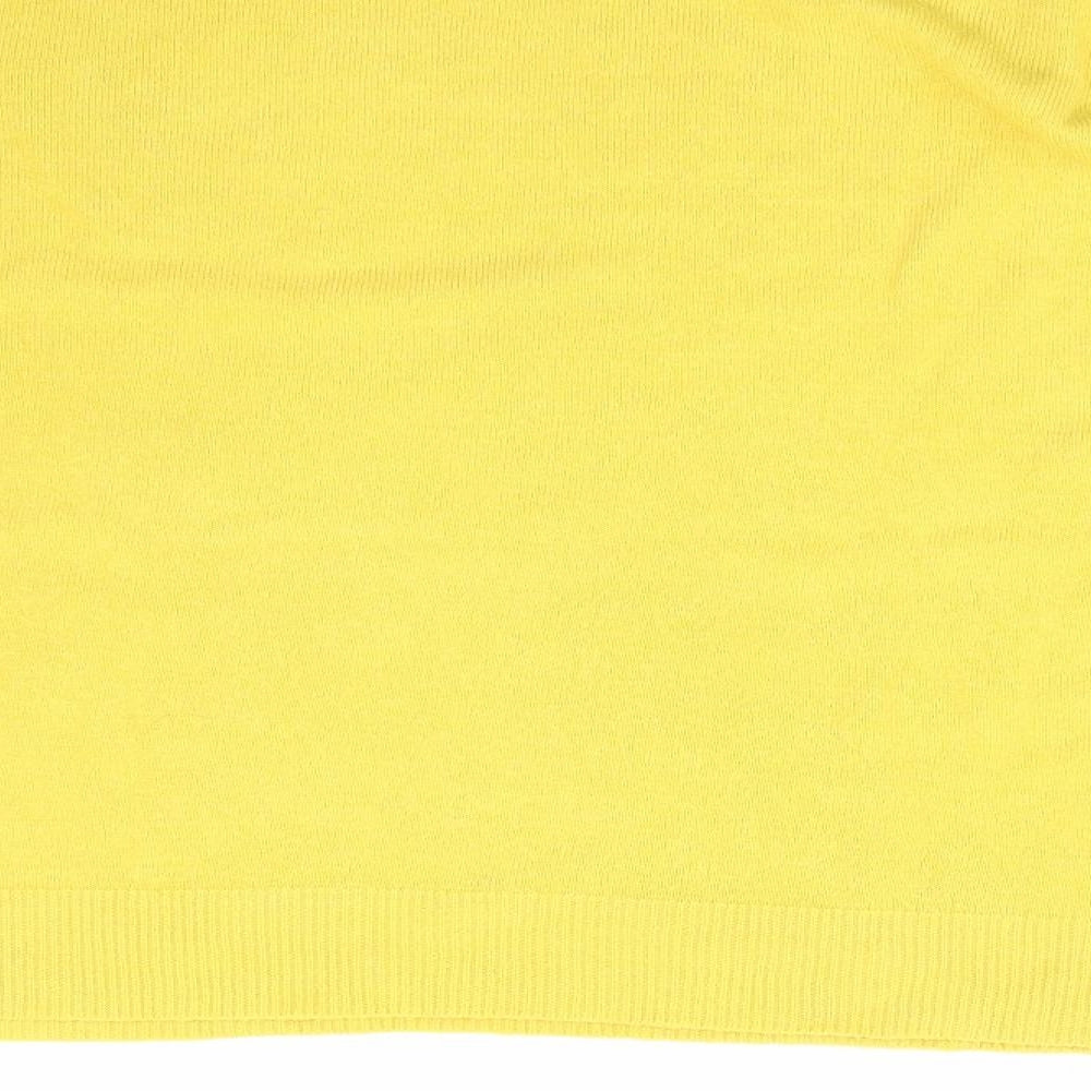 Marks and Spencer Womens Yellow Crew Neck  Acrylic Pullover Jumper Size 20