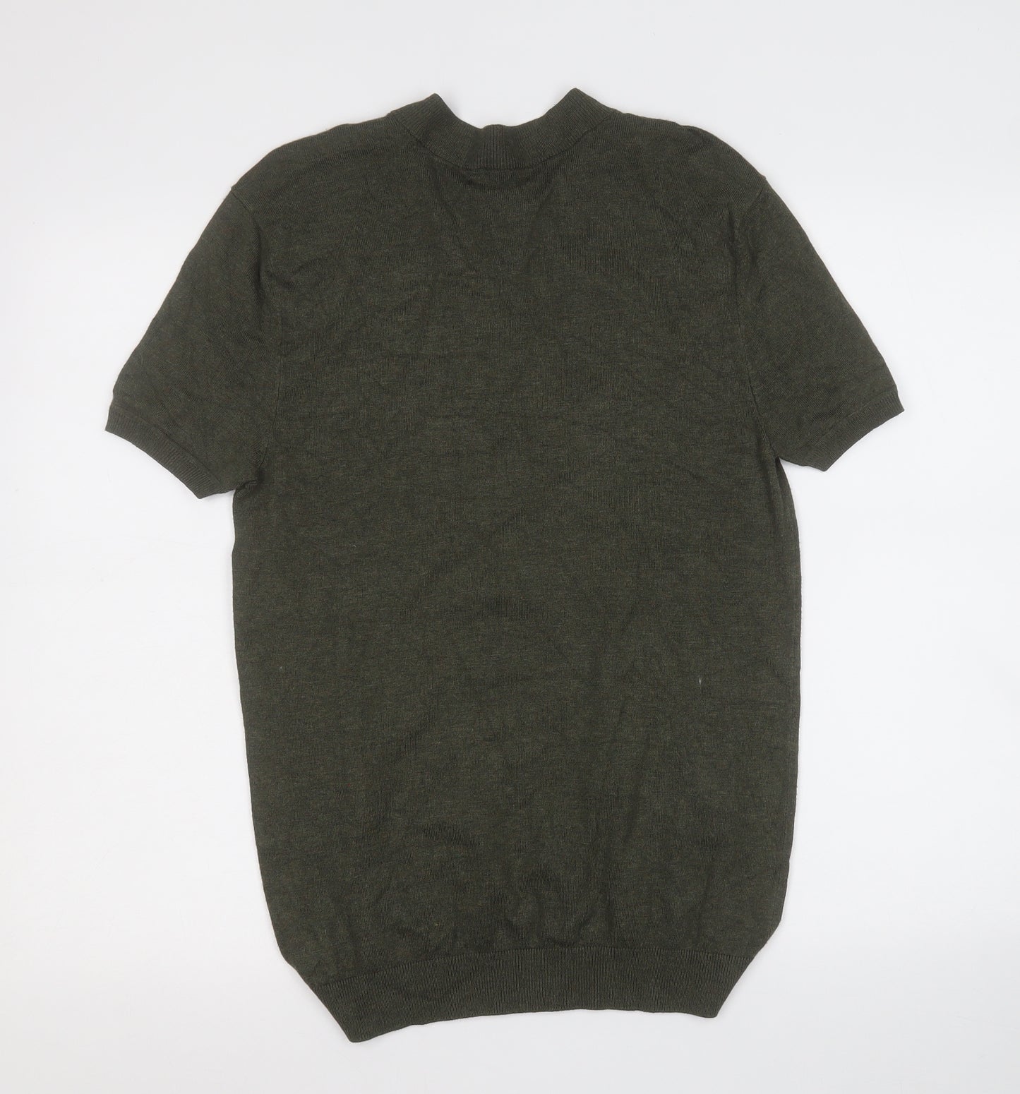 Zara Mens Green  Acrylic  Polo Size M Round Neck